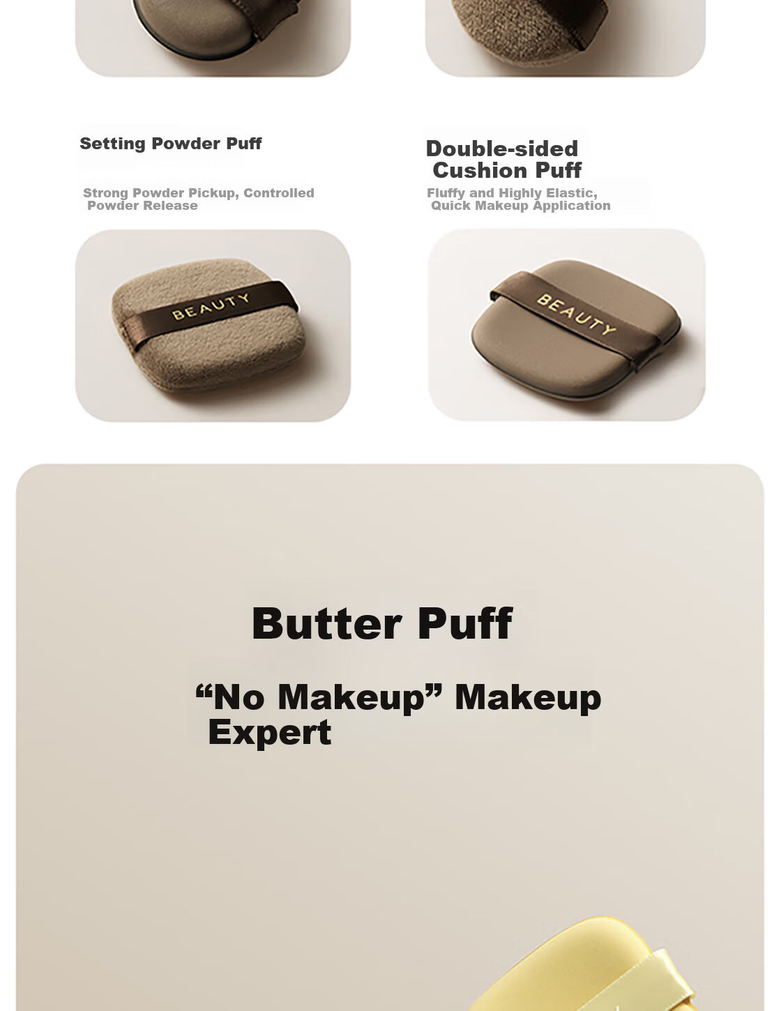 MINISO Dual-Use Chocolate Biscuit Multifunctional Powder Puff Set (6 Pieces + Storage Box) 6