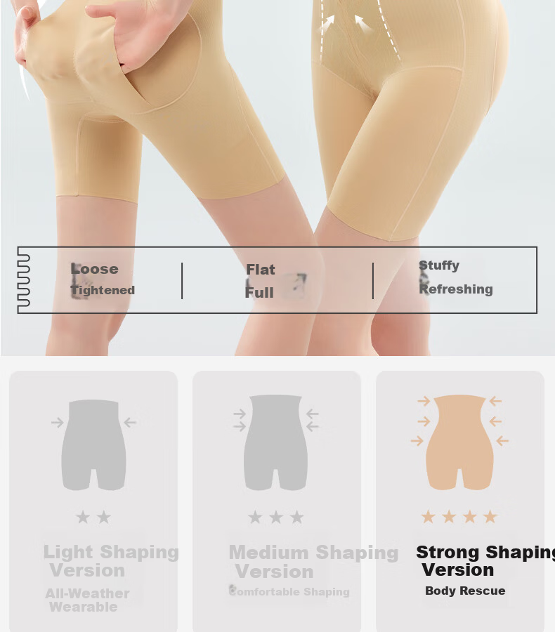 GRACEWELL High Waist Tummy Control Women's Shapewear Pants, Floating Lift, Strong Abdomen Compression, Seamless Hip Lift, Waist Shaping, Postpartum Body Shaping, Nude Color, Size L 2