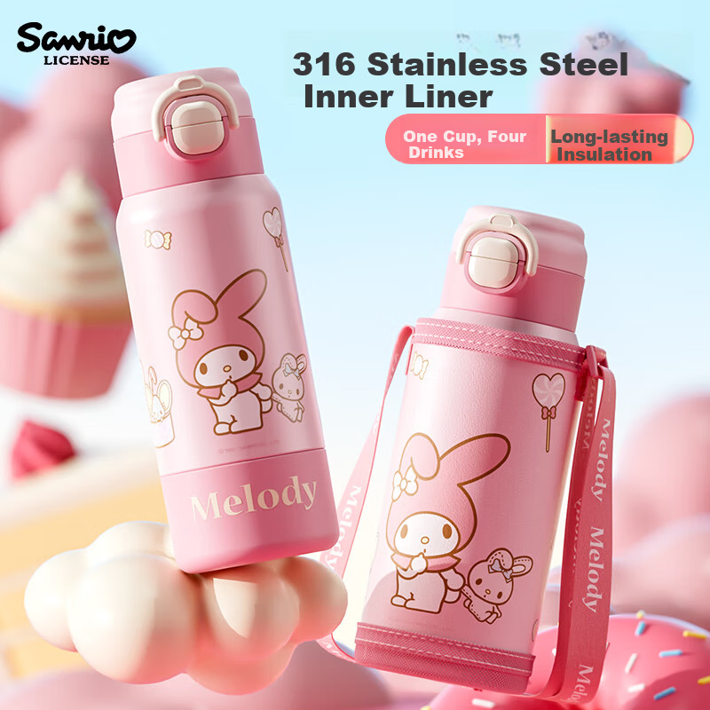 Sanrio 316 Stainless Steel Insulated Water Bottle 580ML Kids Thermos Cup 6001 My Melody
