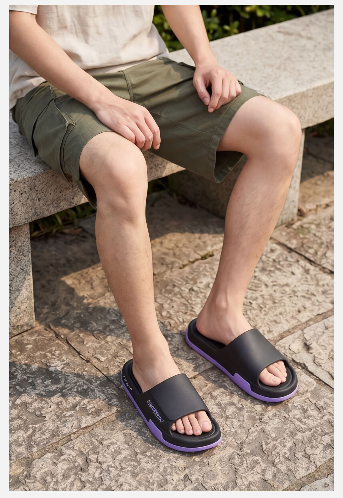 Aokang Men's Summer 2026 New EVA Anti-Slip Odor-Resistant Soft Sole High-End Outdoor Beach Slippers 5