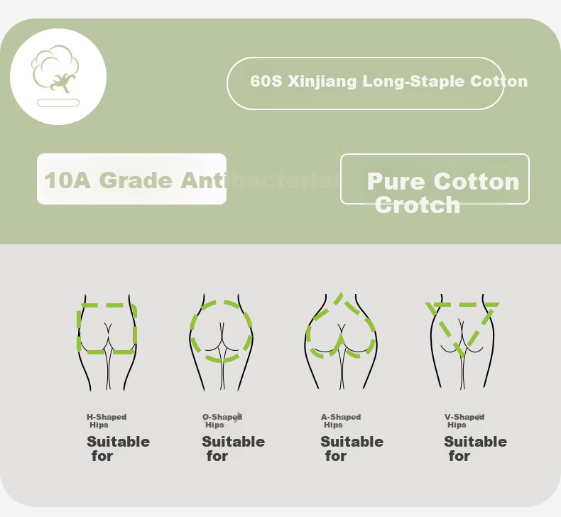 LangSha High Waist Women's Cotton Shorts Tummy Control 4-Pack Embossed 10A Antibacterial Full Cotton Crotch Underwear for Women M 2