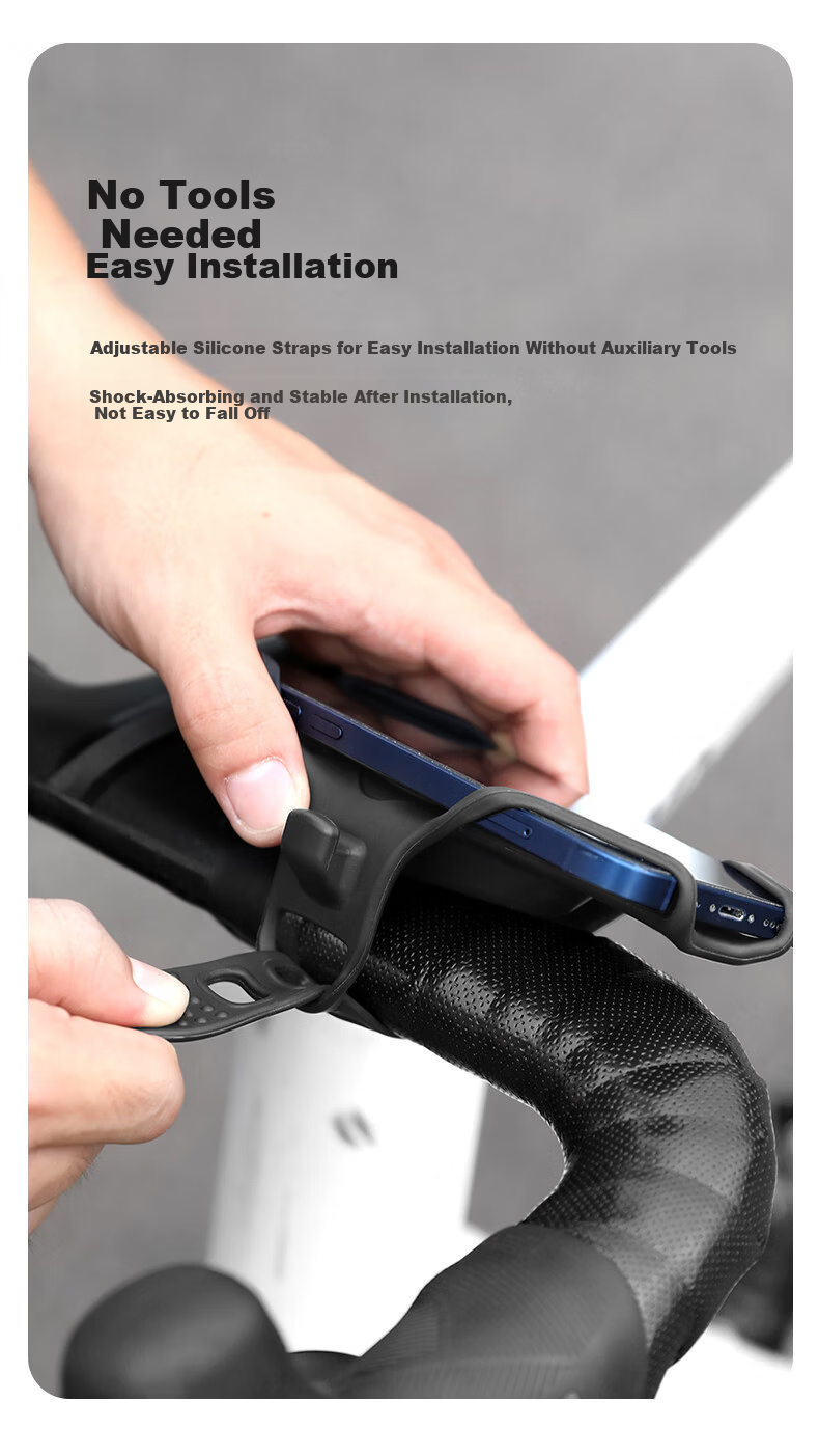 Captain Tas Silicone Phone Holder Cycling Navigation Mount Road Bike Mountain Bike Handlebar Integrated Bracket Strap Gear 10