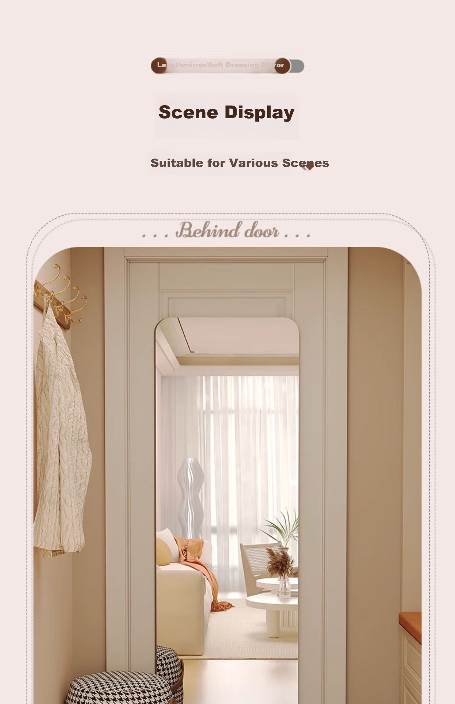Xiangzhubian Soft Mirror Wall-Mounted Self-Adhesive Acrylic Full-Length Mirror No Drilling Bathroom Dressing Mirror Home Makeup Mirror 40*120cm 16