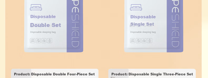 Guxu Hotel Disposable Bedding Set 4-Piece Travel Bed Sheet Pillowcase Duvet Cover Double Set 1 Pack 32