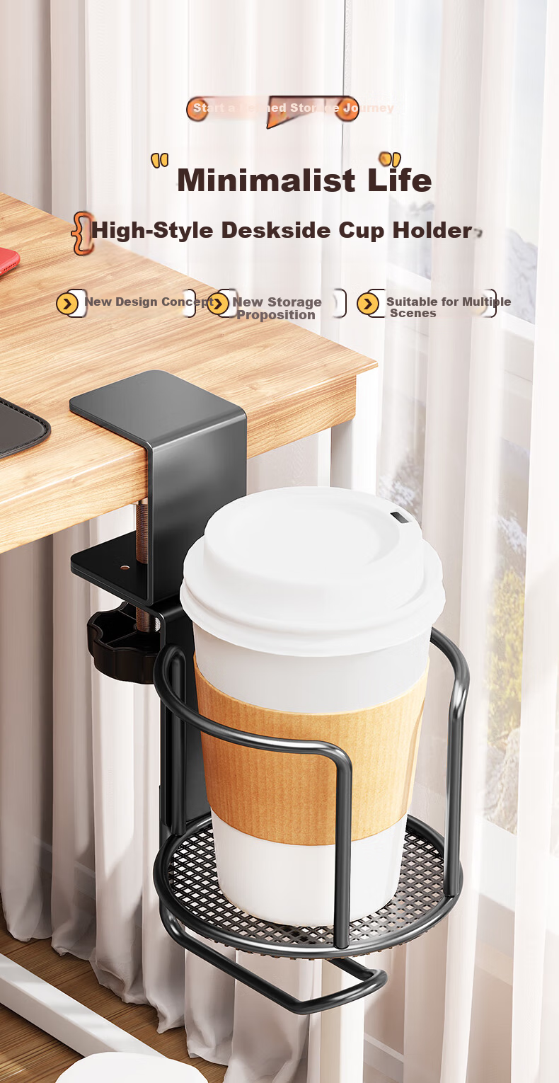 Behind the Scenes Hero Cup Holder Upgraded Version - TV Remote Control Organizer, Small Plant Pot, Mug, and Thermos Storage Stand 1
