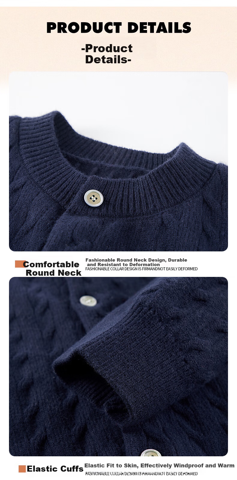 ROMON Men's Knitted Cardigan Spring Autumn Casual Loose Drop Shoulder Sweater Round Neck Jacket Black M 7001 16