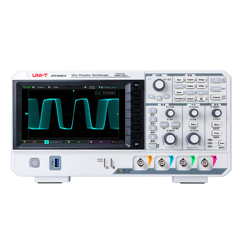 UNI-T UPO1204X-E 4-Channel Digital Oscilloscope 200MHz Bandwidth 2GSa/s Digital Phosphor Oscilloscope