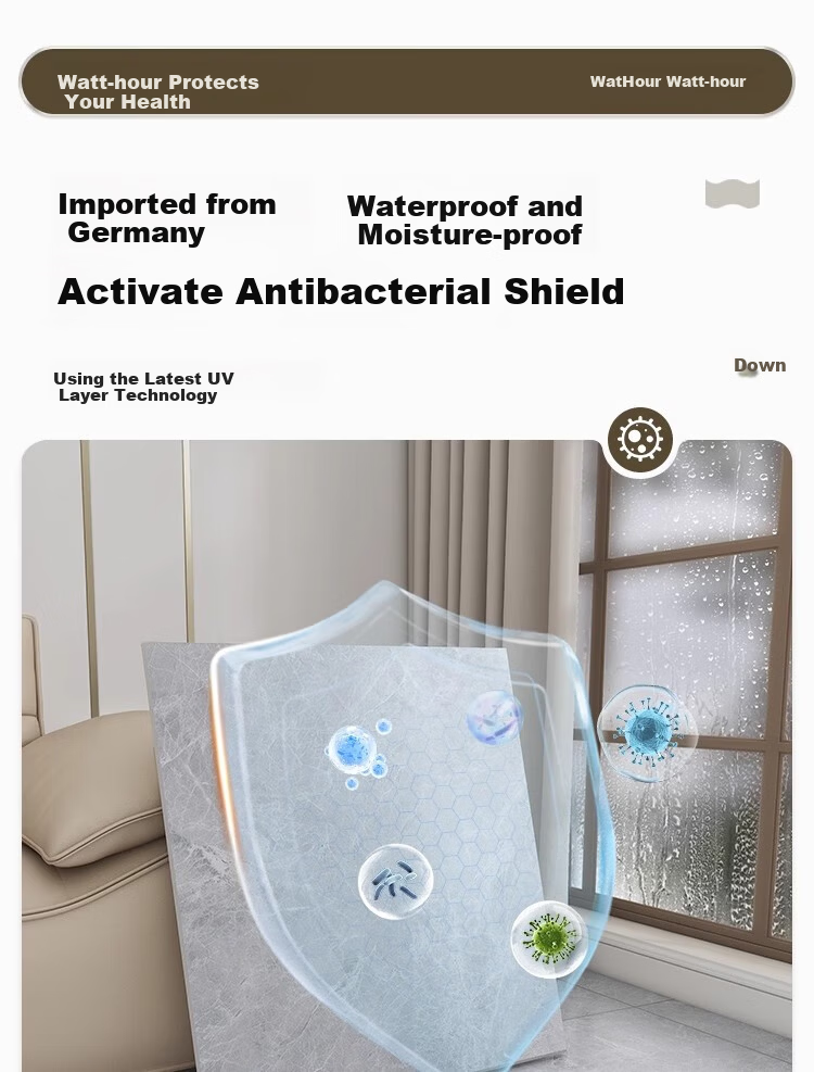 Washi PVC Self-Adhesive Waterproof Wear-Resistant Thickened Floor Sticker Frost Gray 1sqm 2pcs (80*80cm) 5