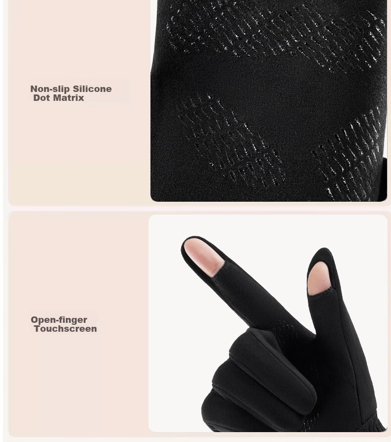 Woodpecker Women's Winter Warm Cycling Fingerless Touchscreen Fleece Lined Windproof Water-Resistant Anti-Slip Gloves 18