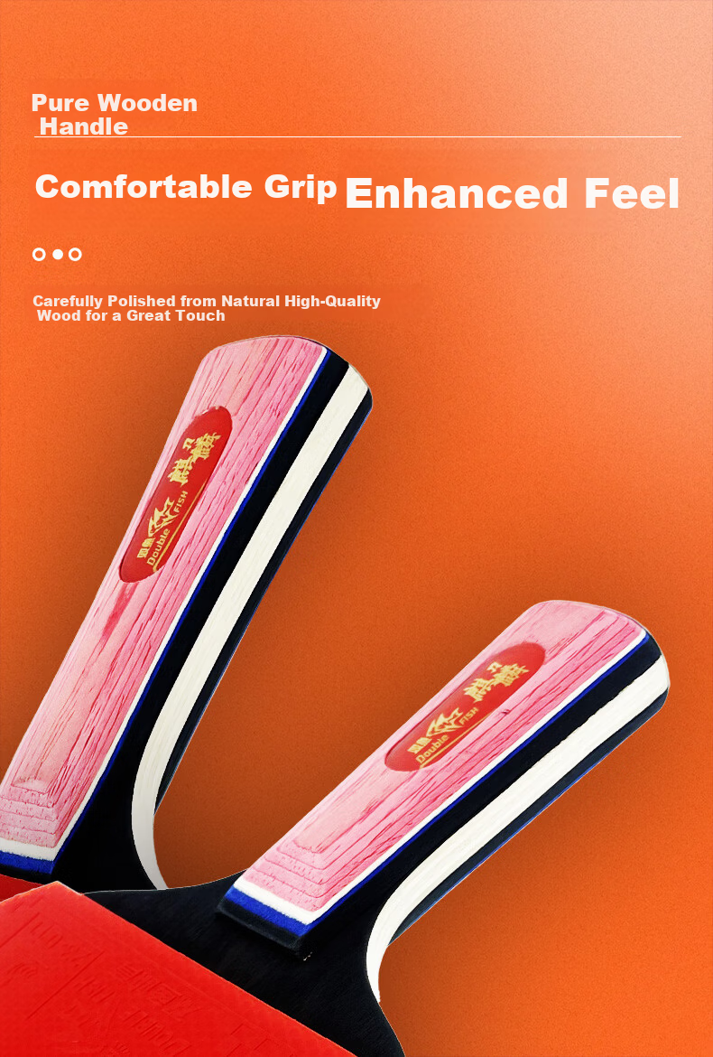 DOUBLE FISH Penhold and Shakehand Beginner Training Student Youth High Elasticity Sponge Table Tennis Paddle Competition Racket 10