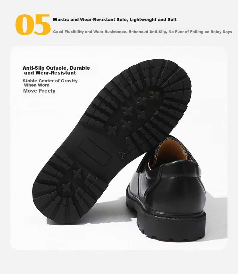 Guniya Children's Leather Shoes, Boys' British Style Performance Shoes, Formal School Etiquette Leather Shoes, Matte British Style, Size 37 8