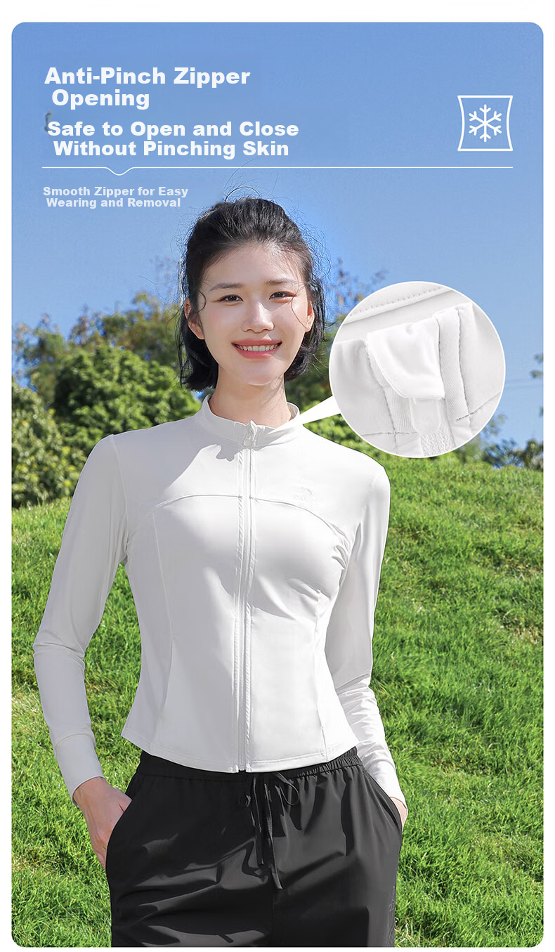 CAMEL Original Yarn Sun Protection Jacket Women Stand Collar Slim Cool Sports Jacket Y26BZ3L0029 Phantom Black S 6