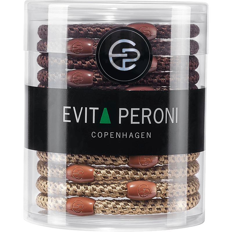 Evita Peroni Thin High Elastic Hair Tie Children's High Ponytail Hair Band Colorful Hair Accessory Orange Brown (Two Colors)
