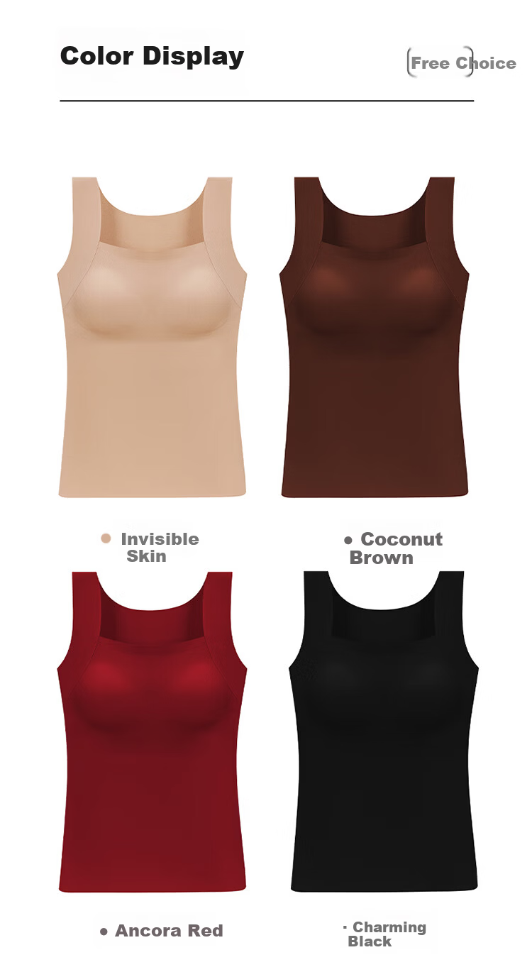 Herbal Original Camellia Oil Thermal Vest for Women Autumn Winter with Built-in Padded Fixed Cup Base Layer 2025 New Edition 15