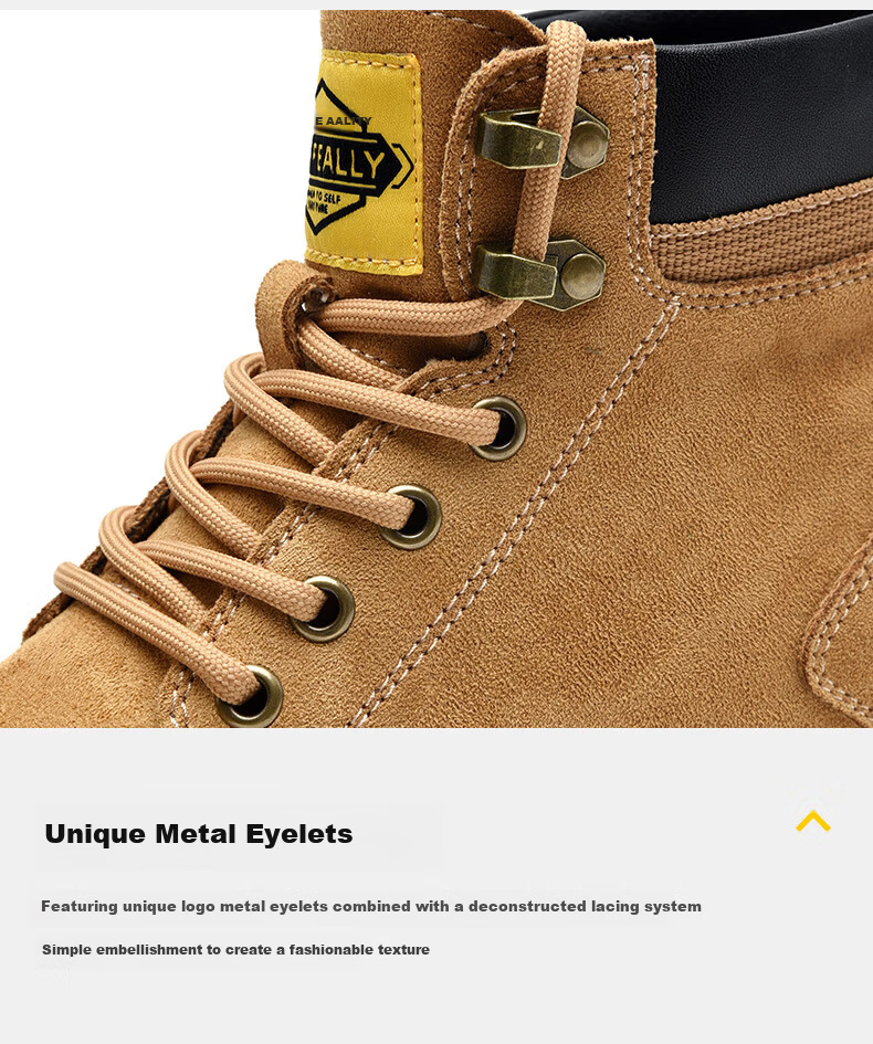 HLA Martin Boots Men's High-Top Outdoor Yellow Work Shoes HAAGZM4DAZ413 Gray Size 38 13