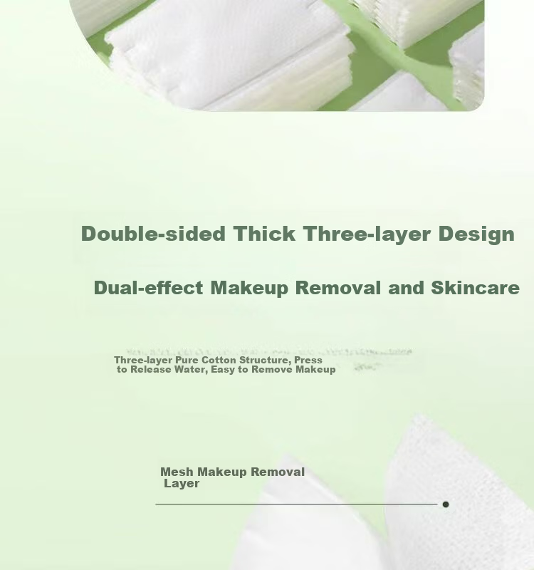 Plant-Based Makeup Remover Cotton Pads, Dual-Use Dry and Wet Facial Cleansing and Nail Polish Removal, Skin-Friendly, 200 Pieces per Bag 5