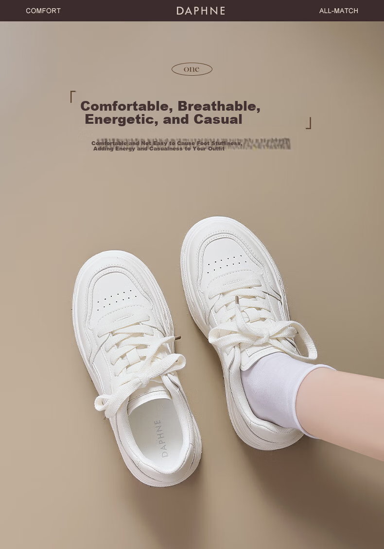 Daphne Women's Thick-Soled White Sneakers 2026 New Summer Lightweight Casual Platform High-Heel Shoes for Shorter Height 1