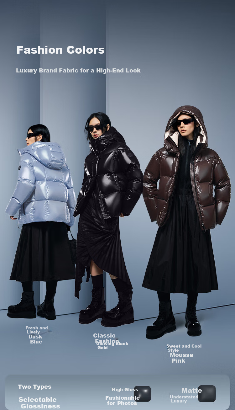BOSIDENG Off-Season Puff Down Jacket Women's Winter Thickened Goose Down Hooded Loose Short Fashion Warm Coat 7