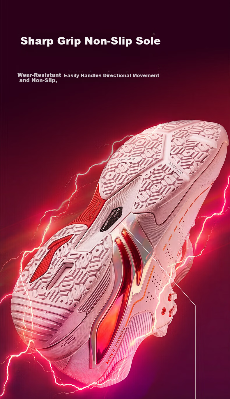 LI-NING Badminton Shoes Thunder 2 Pro Standard White/Pink AYAW001-3 Size 37 8