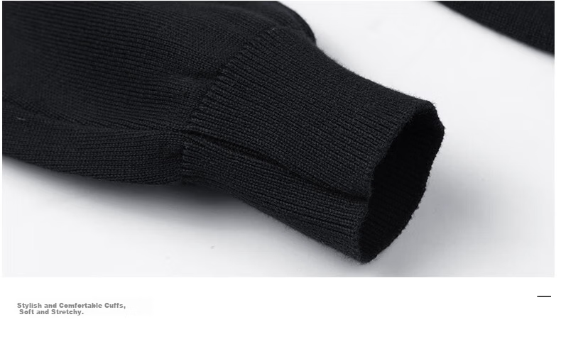 Miiow Men's Turtleneck Sweater Autumn Winter Casual Fleece Lined Thickened Warm Knitwear Business Versatile Pure Cotton Base Shirt 7