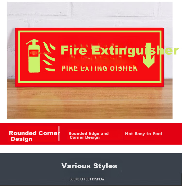 Aimo Glow-in-the-Dark No Fire Safety Warning Sign PVC Foam Self-Adhesive 36x13.5cm 5-Pack 6