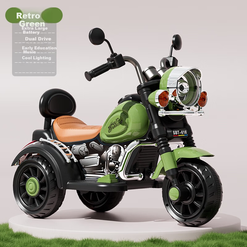 Hankaoala Kids Toy Remote Control Car Tricycle for 1-3-6 Year Olds Ride-On Electric Motorcycle Toy Car