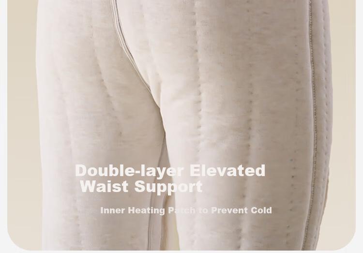 Langsha Women's Thermal Pants Fleece Lined Thickened 100% Wool Knee Protection Autumn Winter Plus Size Extra Thick Cold Resistant Cotton Leggings 12