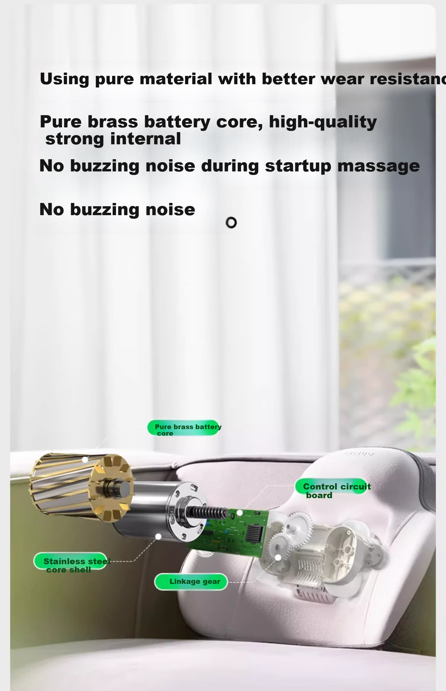 CICIDO Electric Car Lumbar Support Massager Waist Cushion Car Backrest Massage Device Gift for Parents 5