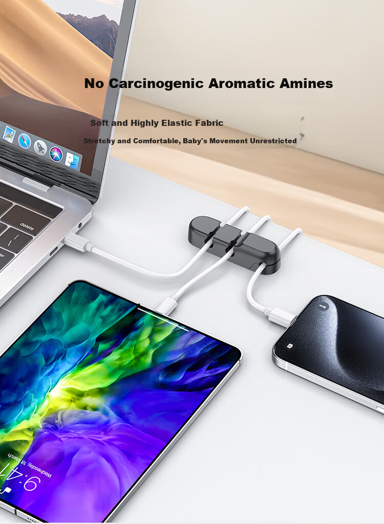 Superior Cable Organizer Desktop Hub Storage Management Power Data Cable Clip Wire Winder 3-Port 2-Pack OT1110ABK-3 2