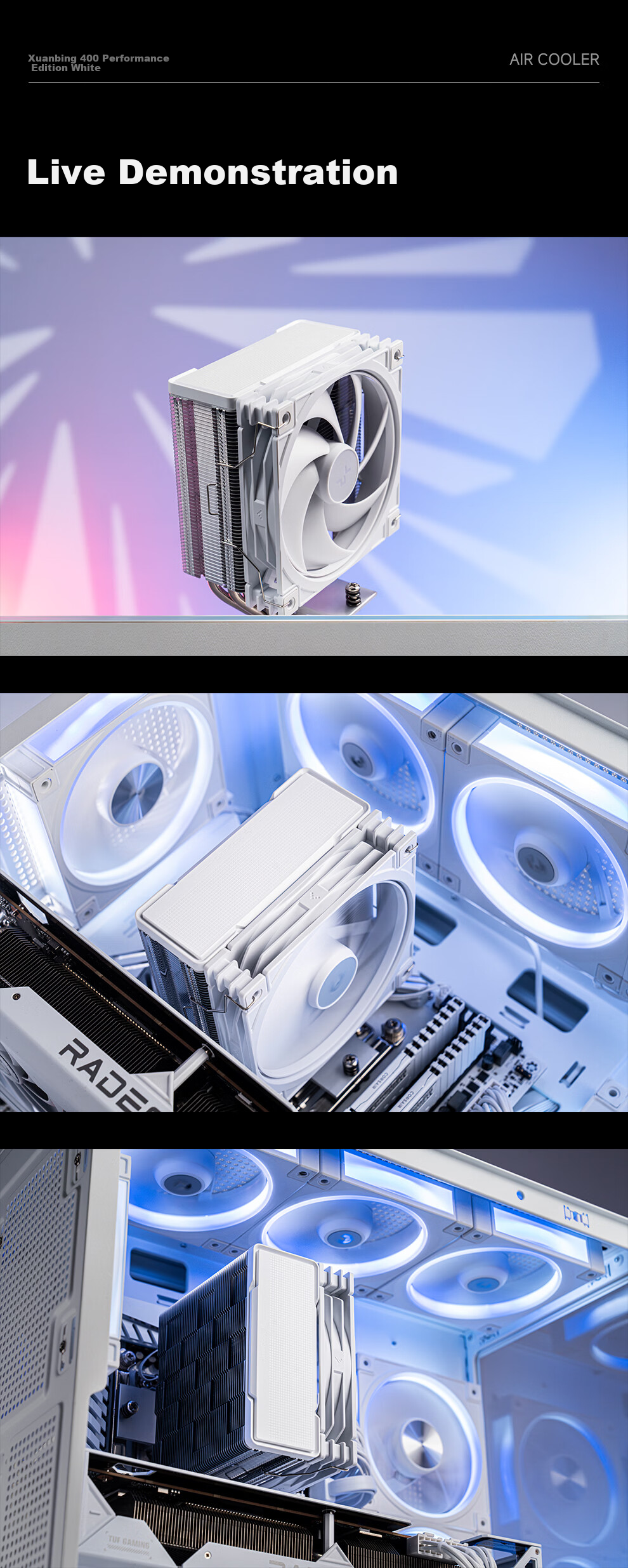 DEEPCOOL GAMMAXX 400 White CPU Air Cooler Performance Edition / Upgraded Tower / Innovative Airflow Ring Fan / Offset Heat Pipes for Memory Clearance / Multi-Platform Support 6