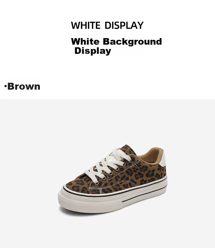 DAPHNE Women's Shoes 2026 Summer New Leopard Print Soft Sole Sneakers Casual Canvas Shoes Brown Size 38 19