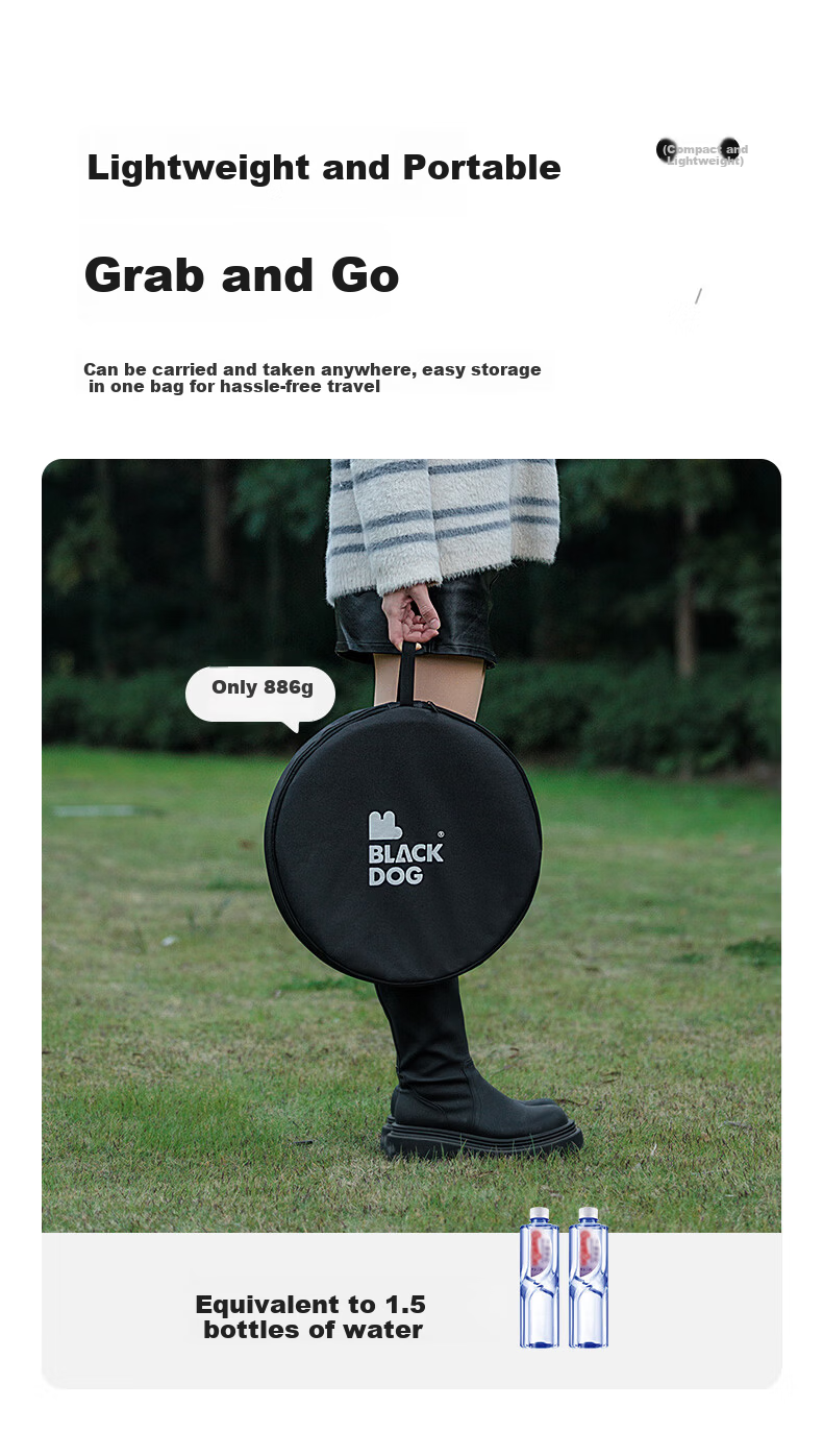 Black Dog Aluminum Alloy Portable Small Round Table Adjustable Height Folding Outdoor Camping Table 3