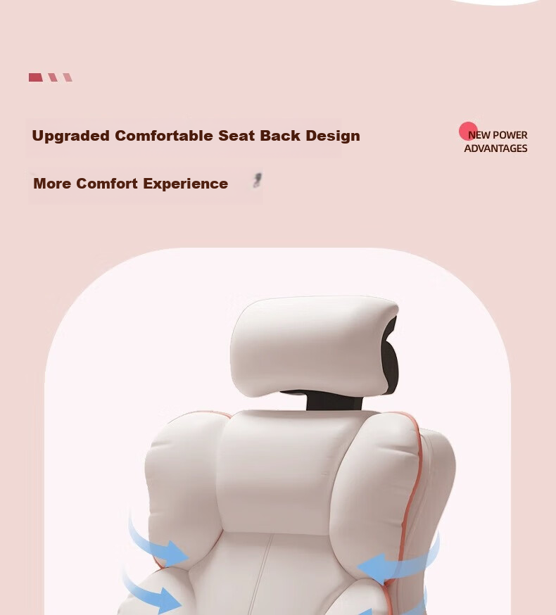 Qianxihuafu Computer Chair Gaming Chair for Women's Bedroom Home Use Comfortable Ergonomic Chair with Backrest for Long Sitting, Pure Gray 20