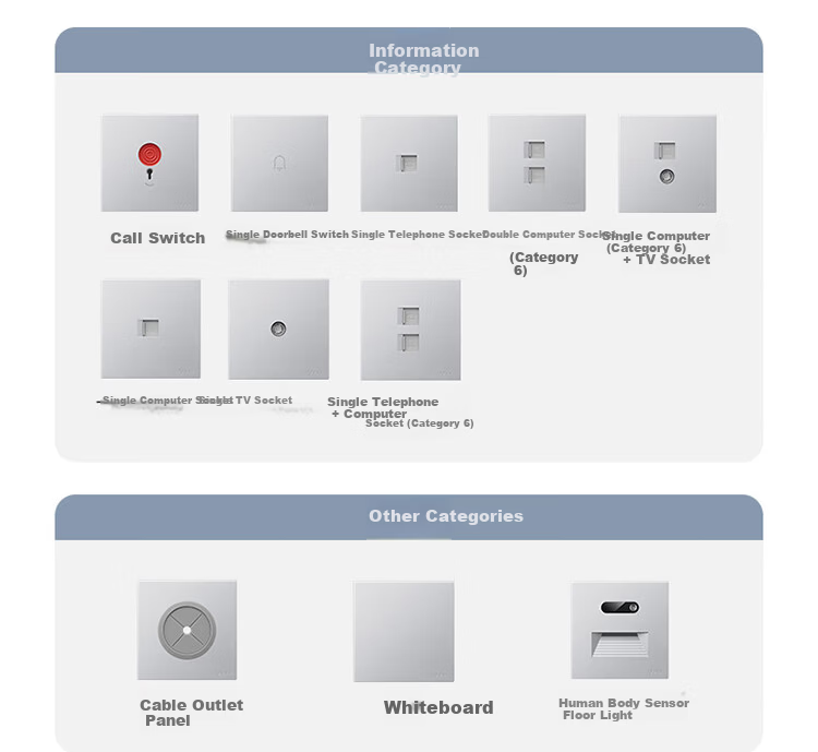 BULL G60 Series 10A Five-Hole Ultra-Thin Socket Panel G60Z223 Space Silver 4