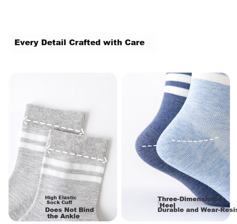 LangSha Boys Socks Spring Summer Autumn Thin Cotton Antibacterial Breathable White Kids Short Socks for School Age Children 13