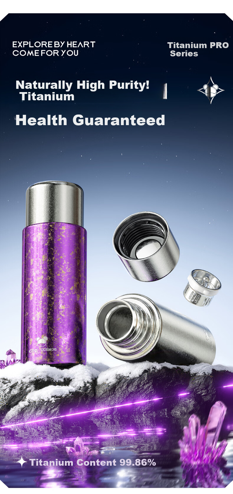 Cille Pure Titanium Insulated High-End Tea Infuser Cup Separation Health Tea Brewing Water Cup Business Office Luxury Gift Titanium Cup 7