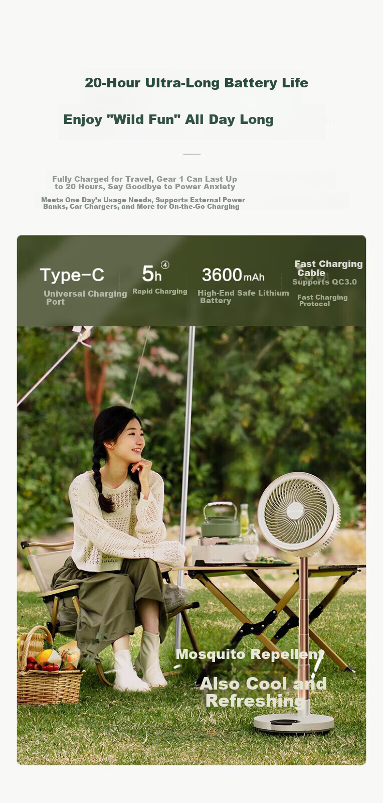 AIRMATE Air Circulation Fan Electric Fan for Home Use, Desktop Table Fan, Floor Fan, DC Inverter Storm Circulation Small Fan with Oscillating Head, Voice Control, Smart Large Air Volume Electric Fan SRD200 3