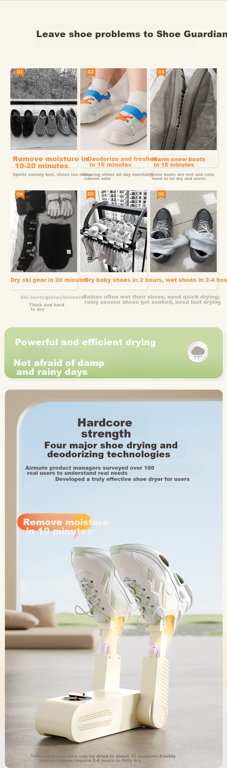 AIRMATE Flagship High-Speed Shoe Dryer Sterilizer Deodorizer Foldable Home Shoe Warmer 1