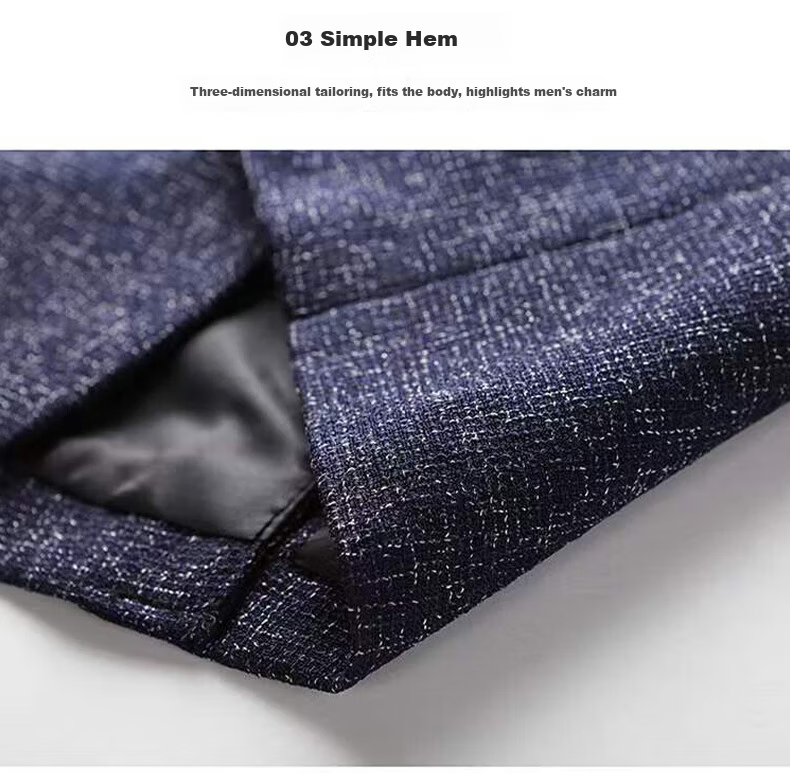 ROMON Men's Fashion Business Single-Breasted Suit Jacket Casual Blazer YT2058 Blue XL 5