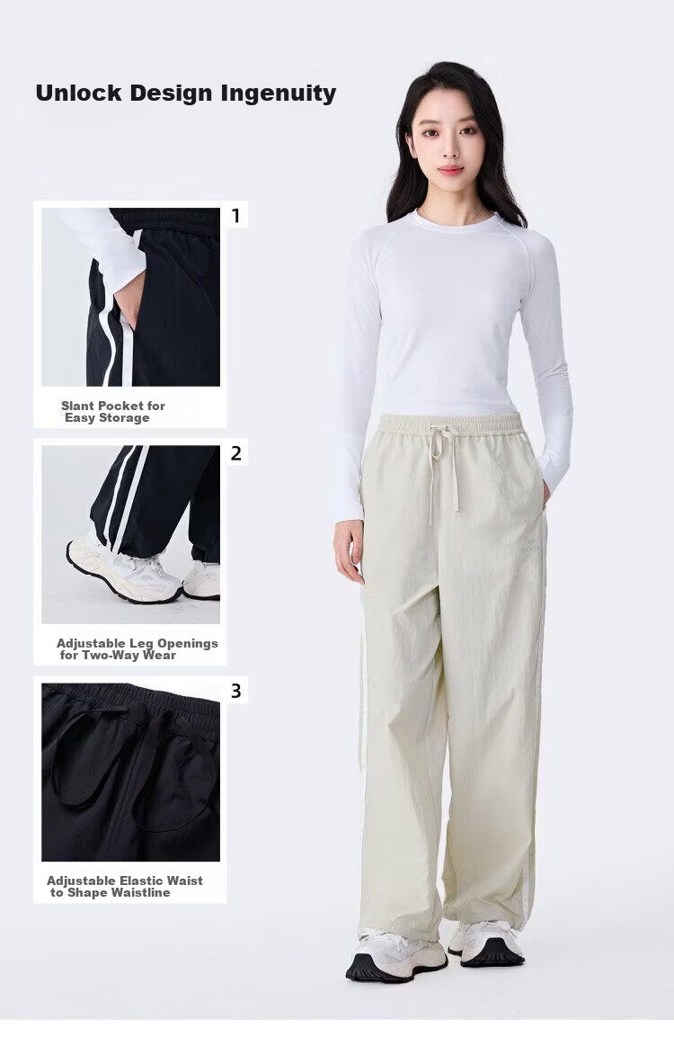 CAMEL Outdoor Sun Protection Straight-Leg Pants 2026 Spring Summer New Women's Moisture-Wicking Quick-Dry Lightweight Breathable Trousers 2