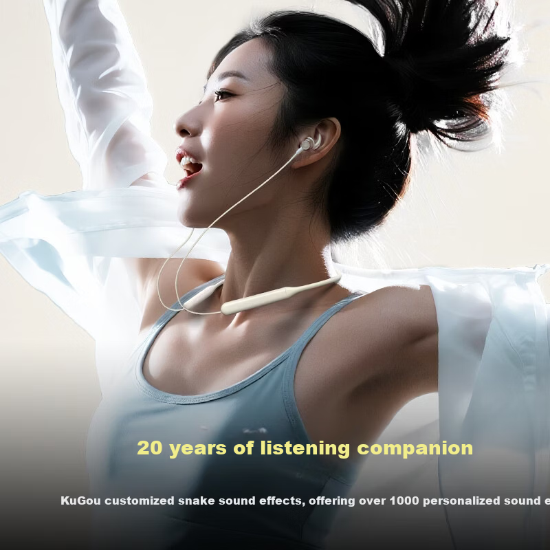 KUGOU M3pro New [30-Hour Long Battery + 7 Custom Sound Effects] Bluetooth 6.0 Neckband Wireless Music Sports Running Gaming Noise-Cancelling Earphones