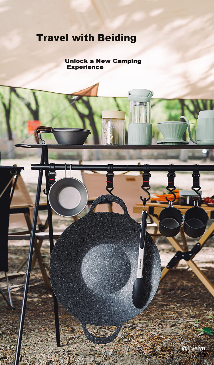 Buydeem 32cm Non-stick BBQ Grill Pan Steak and Egg Maker Teppanyaki Cassette Stove Charcoal Outdoor Starry Black 13