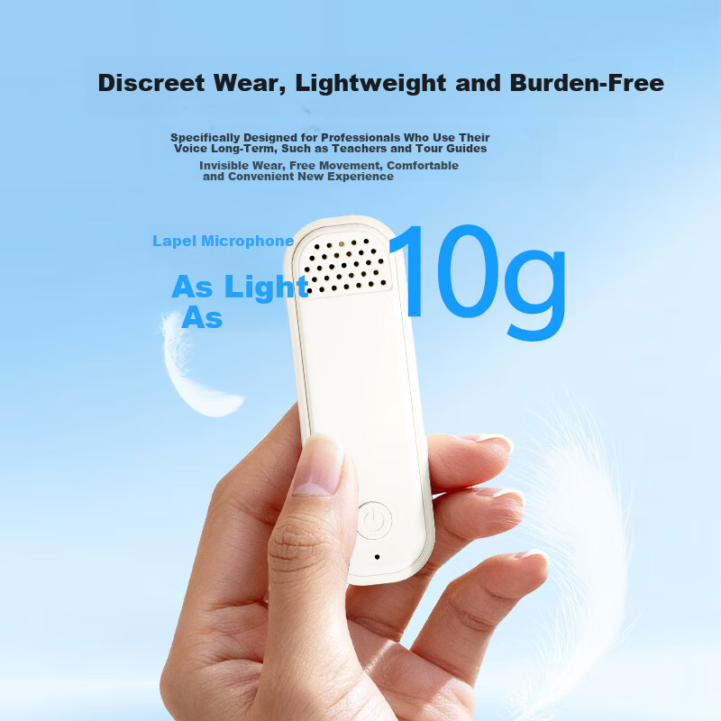 ULT-unite F25 Wireless Lavalier Microphone Mini Amplifier Speaker Teacher Lecture Multifunctional Presentation Remote Magnetic Storage Anti-Howling High Volume Long Battery Life White