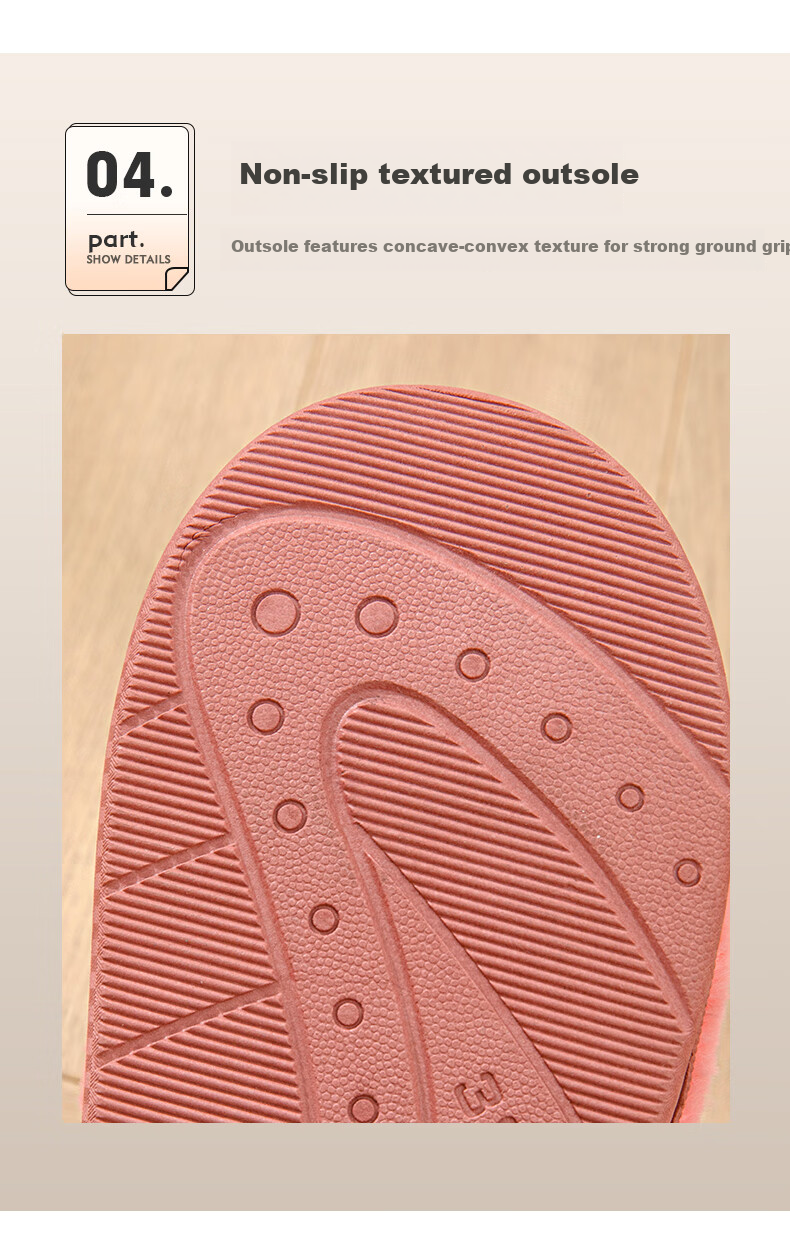 YUZHAOLIN Cotton Slippers Unisex Home Indoor Simple Warm Plush Closed-Back Non-Slip Cotton Shoes YI004 8