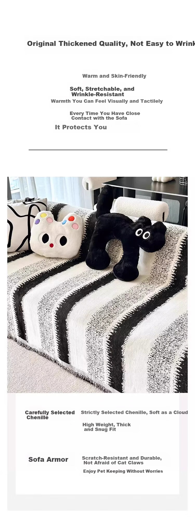 AVIVI Sofa Cover, All-Inclusive Four Seasons Non-Slip Sofa Cover, Sofa Throw Blanket, 180*230 Shiguang 6