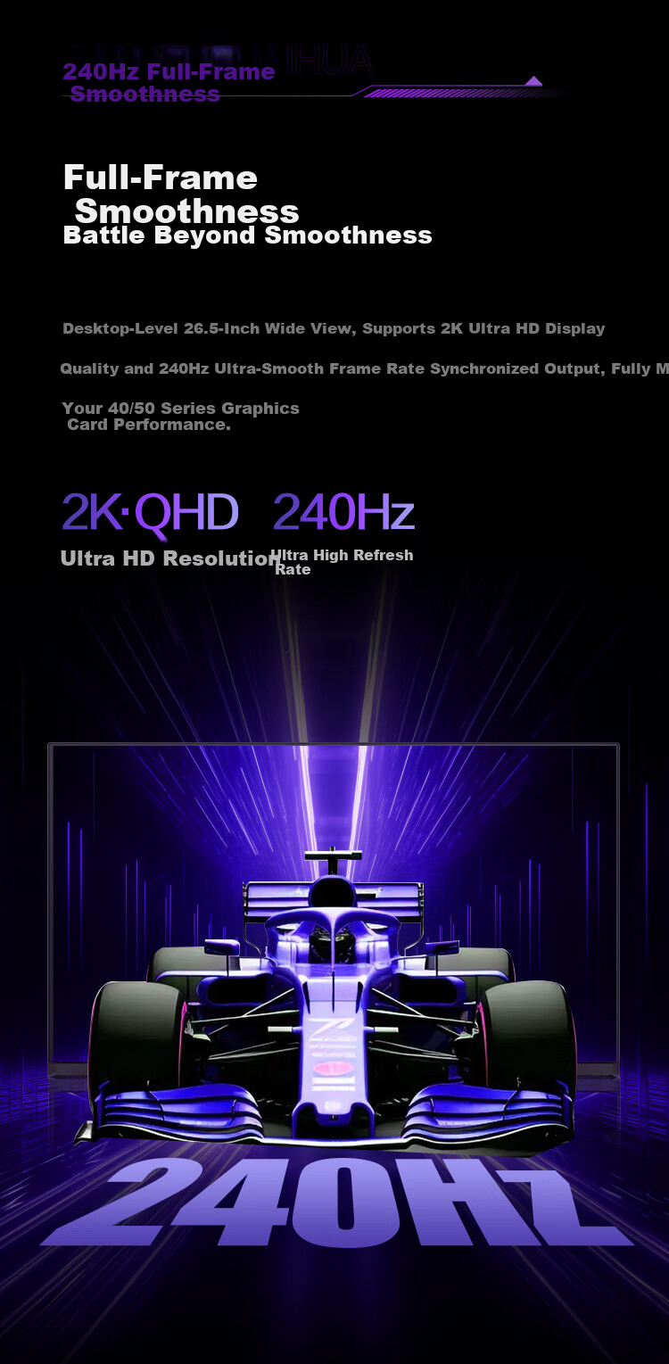 AOC 27-inch 2K Native 240Hz QD-OLED Native 10Bit 0.03ms HDR Hardware Low Blue Light Gaming FPS Monitor Q27G41ZDF 7