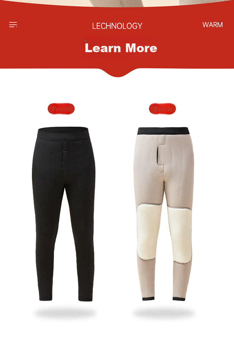 LangSha Autumn New Thickened Fleece Lined Cotton Pants Men Winter Warm Thermal Base Layer Extra Thick Knee Protection Wool Pants for Middle-aged and Elderly Northeast Style 14