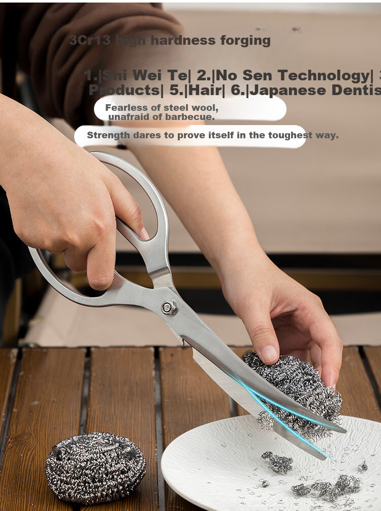 Banwu Life 304 Stainless Steel Food Tongs Kitchen Steak Tongs BBQ Tongs Korean Barbecue Tongs Vegetable Tongs Frying Tongs 7