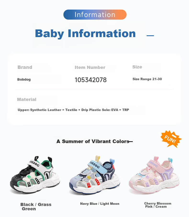 BOBDOG Toddler Summer Soft Sole First Walking Shoes Girls Breathable Sports Sandals 105342078 Cherry Blossom Pink/Beige Size 25 2