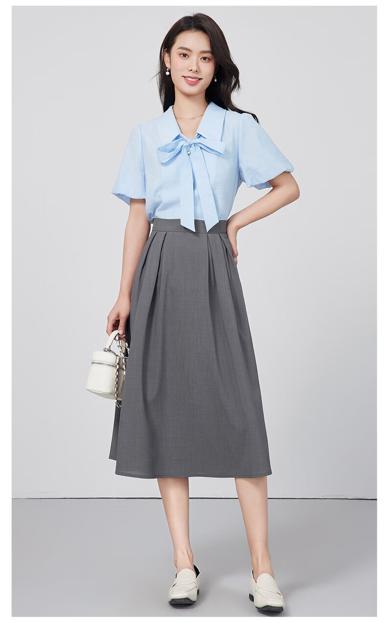 Dajiasi Blue Shirt Women 2026 Summer New Short Sleeve Fashion High-End Youthful Stylish Women's Blouse Top 12